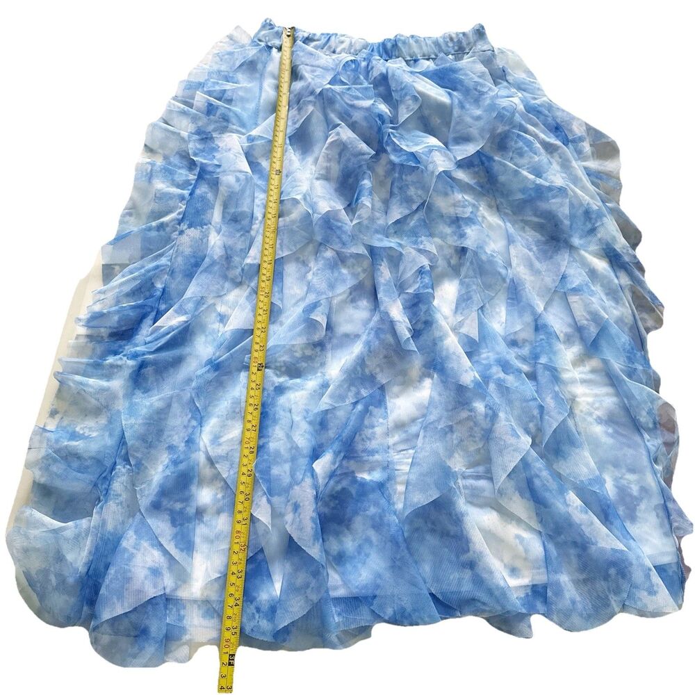 Fairycore Coquette Soft Romantic Tie Dye Ruffled Elastic Waist Tiered Skirt Med - Picture 11 of 15